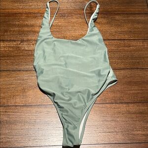 Sleek Green One-Piece Swimsuit